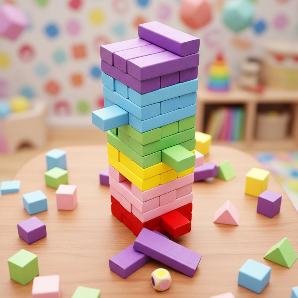 Jenga Wooden Stacking Blocks (Colorful Blocks)