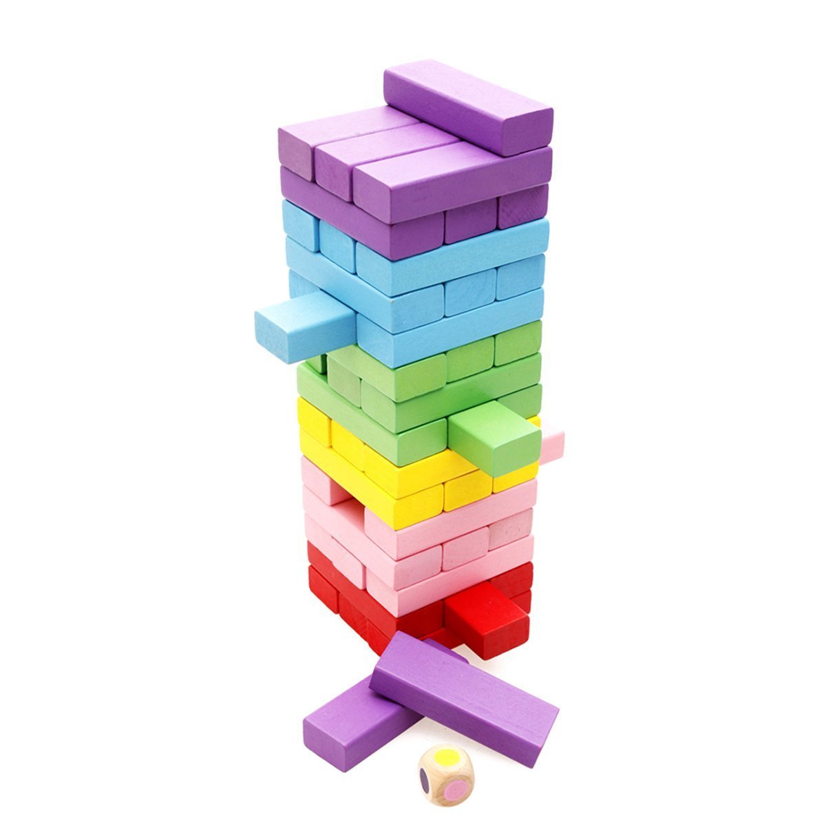 Jenga Wooden Stacking Blocks (Colorful Blocks)