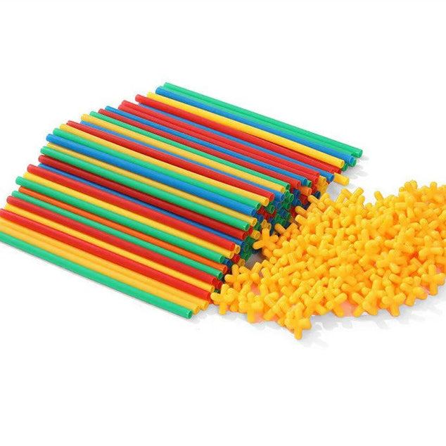 4D DIY Plastic Straw Building Blocks (Creative Straw Blocks Toy)
