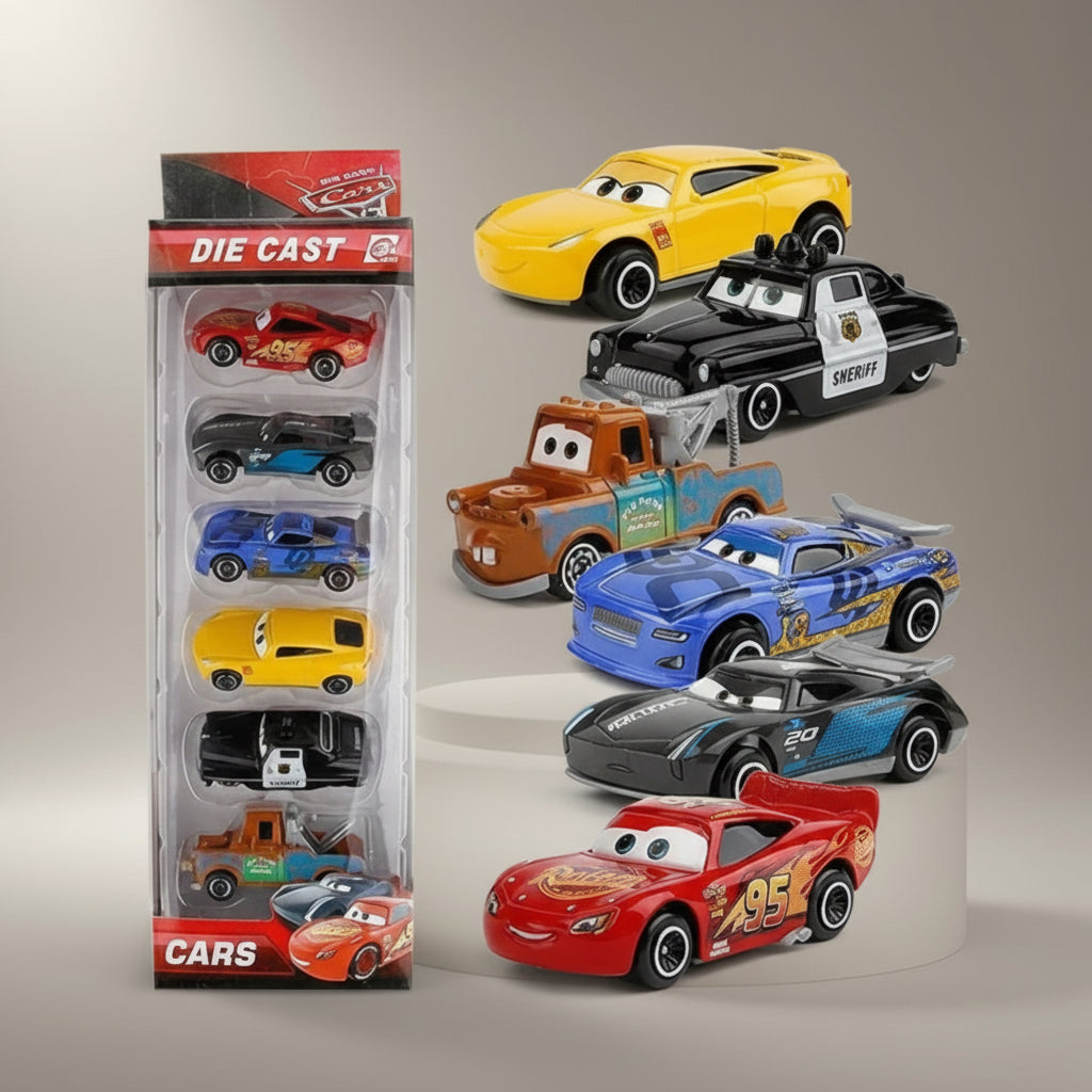 Pack Of 6 Metal Die Cast Mini Car New Metal Die Cast (Mini Racers)