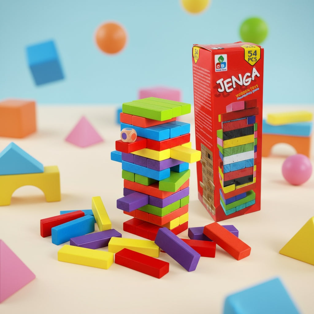 Jenga Wooden Stacking Blocks (Colorful Blocks)